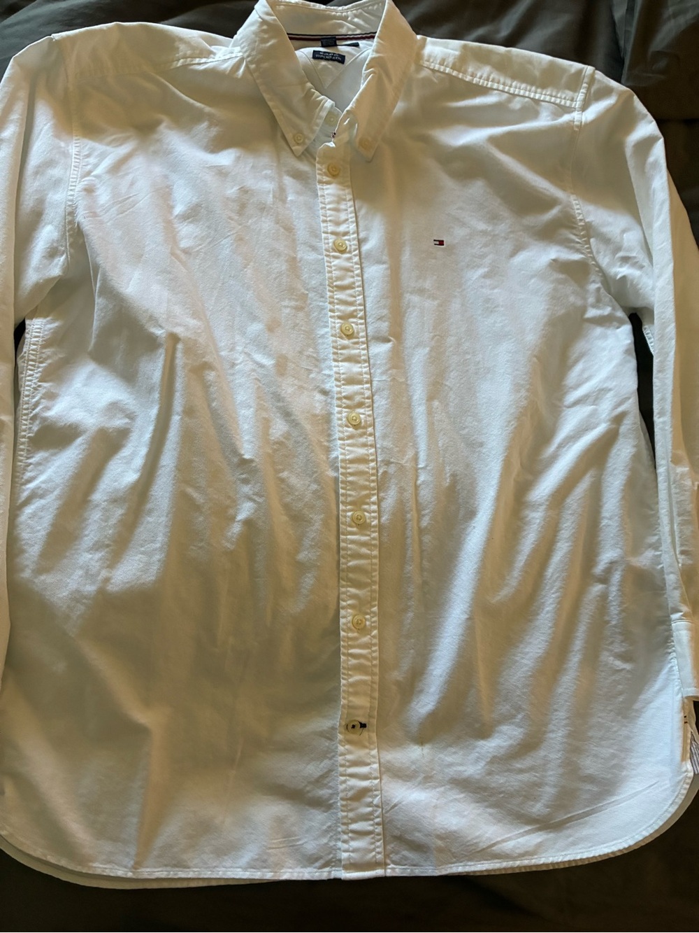 Tommy Hilfiger White Button-Down Oxford with Signature Flag -XXL